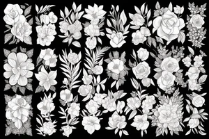 botanical delicate real-life flowers tattoo idea