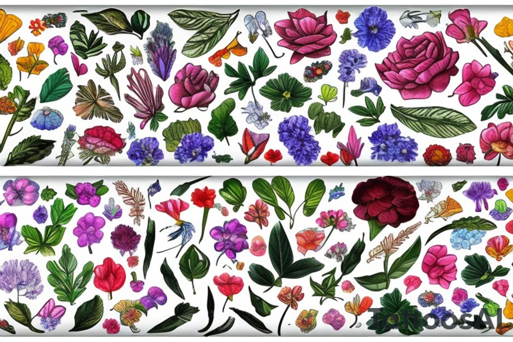 botanical flowers that look real tattoo idea