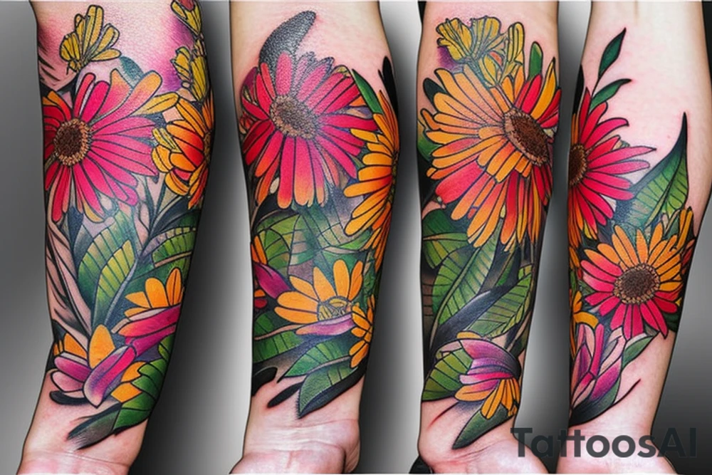 botanical flowers that look real tattoo idea