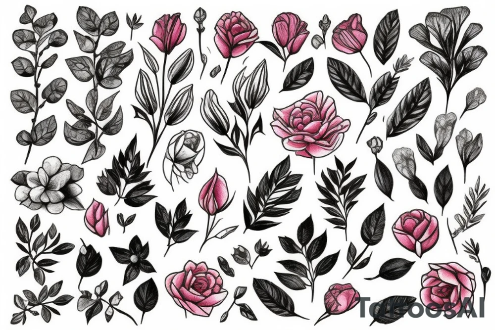 botanical flowers that look real tattoo idea