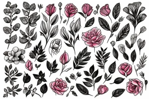 botanical flowers that look real tattoo idea