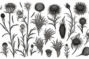 Botanical fine line flowers: This design is minimalist and sophisticated, featuring delicate designs such as wildflowers like cornflower, thistle, and forget-me-not. tattoo idea