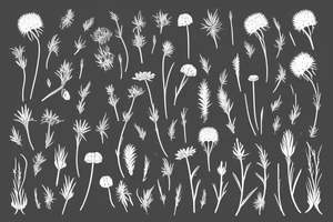 Botanical fine line flowers: This design is minimalist and sophisticated, featuring delicate designs such as wildflowers like cornflower, thistle, and forget-me-not. tattoo idea