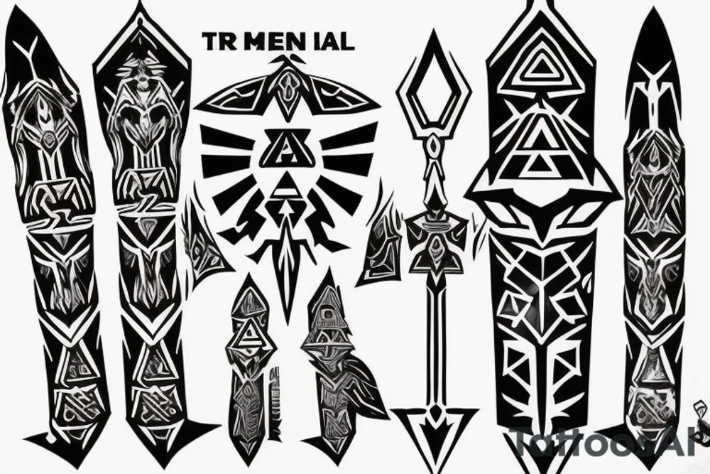 The Legend Of Zelda Link Holding Master Sword tattoo idea