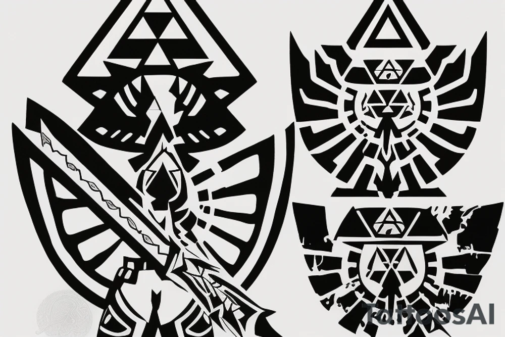 The Legend Of Zelda Link Holding Master Sword tattoo idea