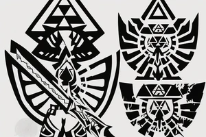 The Legend Of Zelda Link Holding Master Sword tattoo idea