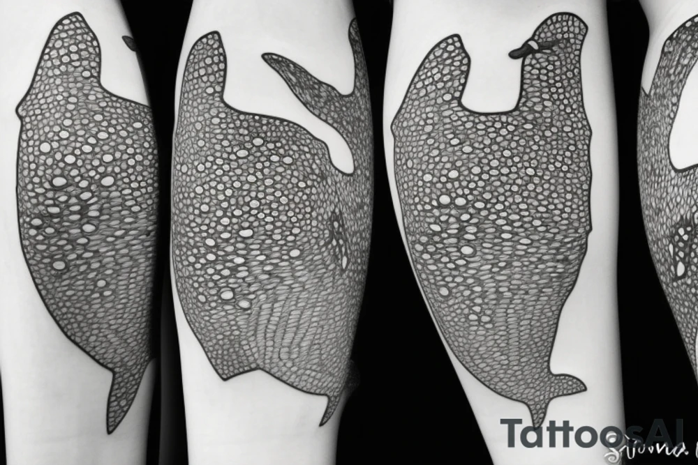 Whale shark made of flowers tattoo idea