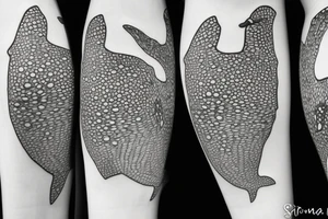 Whale shark made of flowers tattoo idea