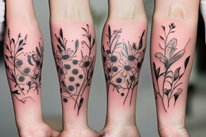 delicate sunnflowers that look relastic. very dainty but detailed and botanical. tattoo idea