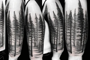 Dark time lapse in the forest tattoo idea