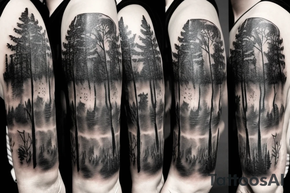 Dark time lapse in the forest tattoo idea