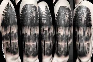 Dark time lapse in the forest tattoo idea