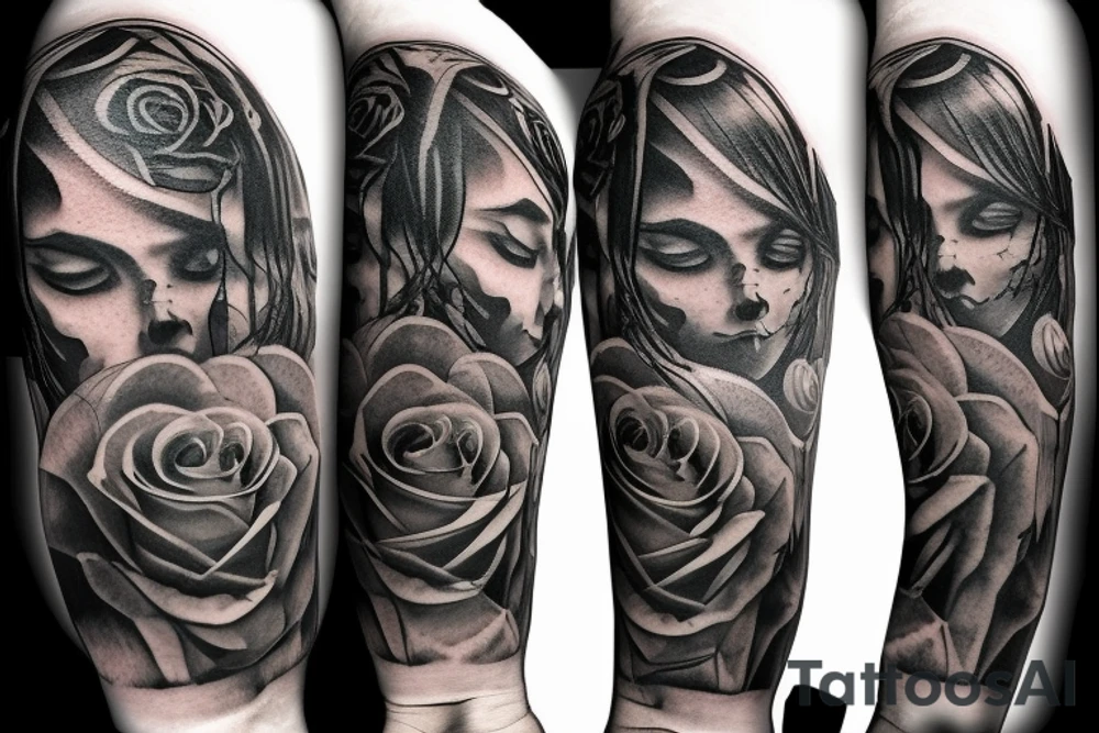Dark Gothic style time being wasted tattoo idea
