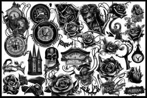 Dark Gothic style time being wasted tattoo idea