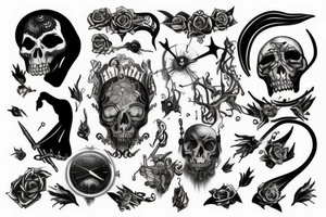 Dark Gothic style time being wasted tattoo idea