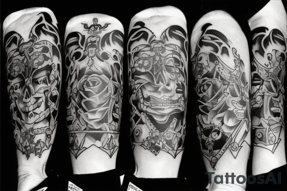 Dark Gothic style time being wasted tattoo idea