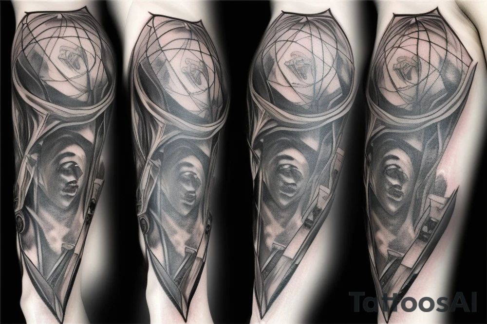 hyper realistic Dark Gothic style time being lost sleeve tattoo tattoo idea hyper realistic Dark Gothic style time being lost sleeve tattoo tattoo idea