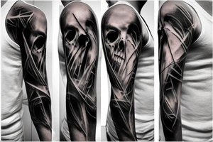 hyper realistic Dark Gothic style time being lost sleeve tattoo tattoo idea