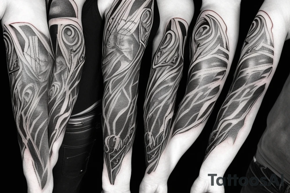 hyper realistic Dark Gothic style time being lost to alcohol sleeve tattoo tattoo idea