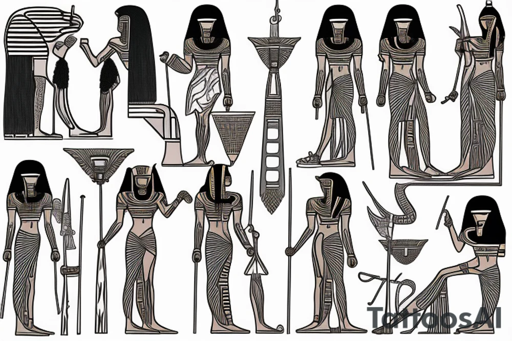 Design an Egyptian warrior tattoo idea