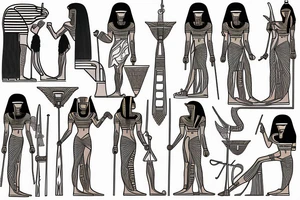 Design an Egyptian warrior tattoo idea