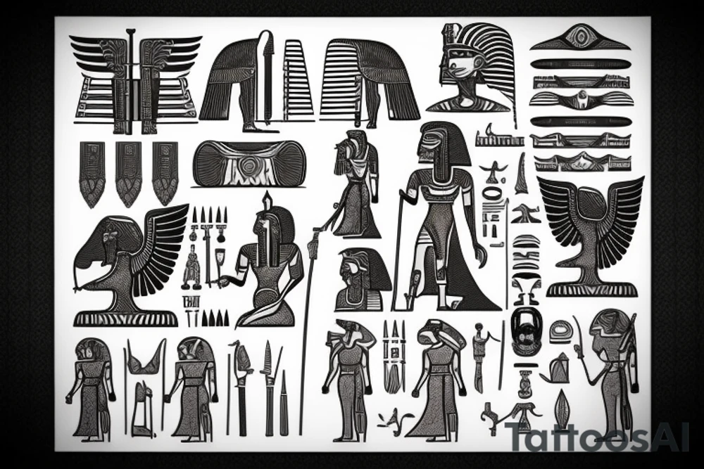 Design an Egyptian warrior tattoo idea