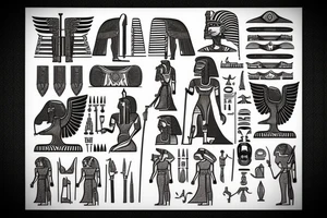 Design an Egyptian warrior tattoo idea