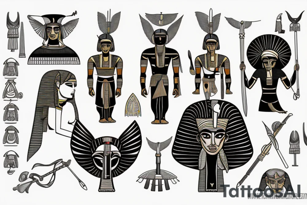 Egyptian warrior tattoo idea