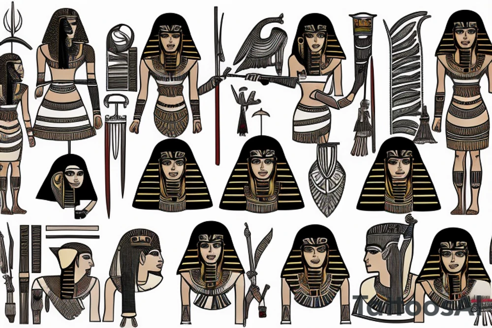 Egyptian warrior tattoo idea