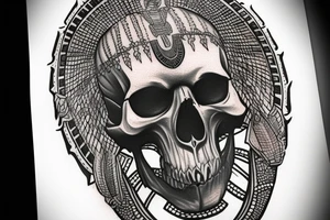Egyptian warrior skull tattoo idea