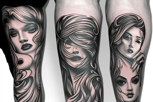 Leg sleeve tattoo idea