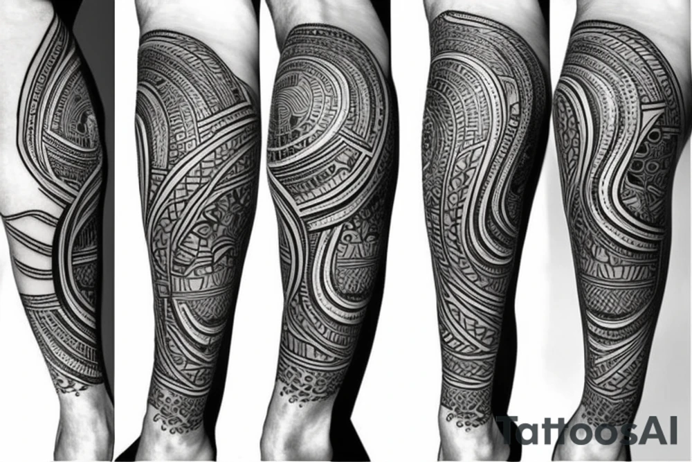 Egyptian King leg sleeve tattoo idea