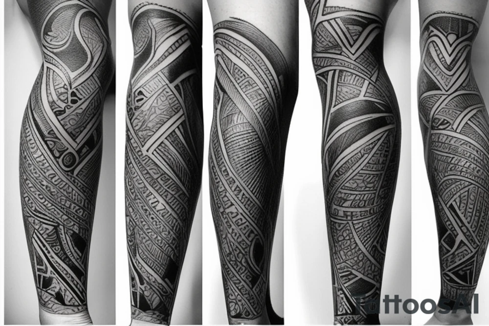 Egyptian King leg sleeve tattoo idea