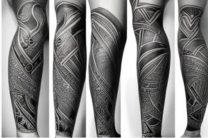 Egyptian King leg sleeve tattoo idea