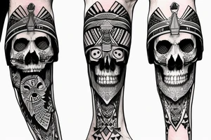 Egyptian King skull
 leg sleeve tattoo idea