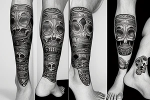 Egyptian King skull
 leg sleeve tattoo idea