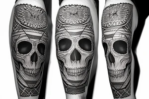 Egyptian King skull
 leg sleeve tattoo idea