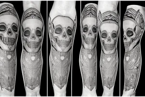 Egyptian King skull
 leg sleeve tattoo idea