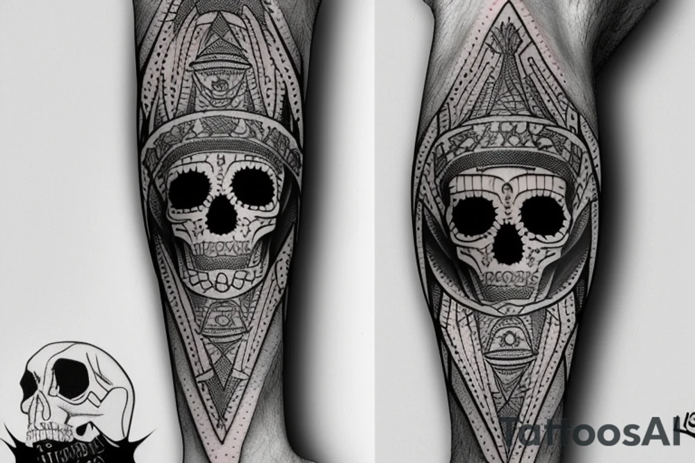 Egyptian King skull
 leg sleeve tattoo idea
