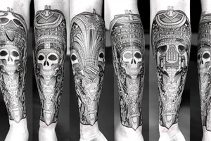 Egyptian King skull
 leg sleeve tattoo idea