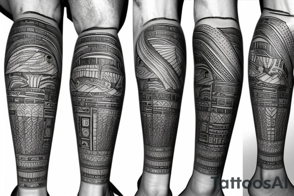 Egyptian King
 leg sleeve tattoo idea