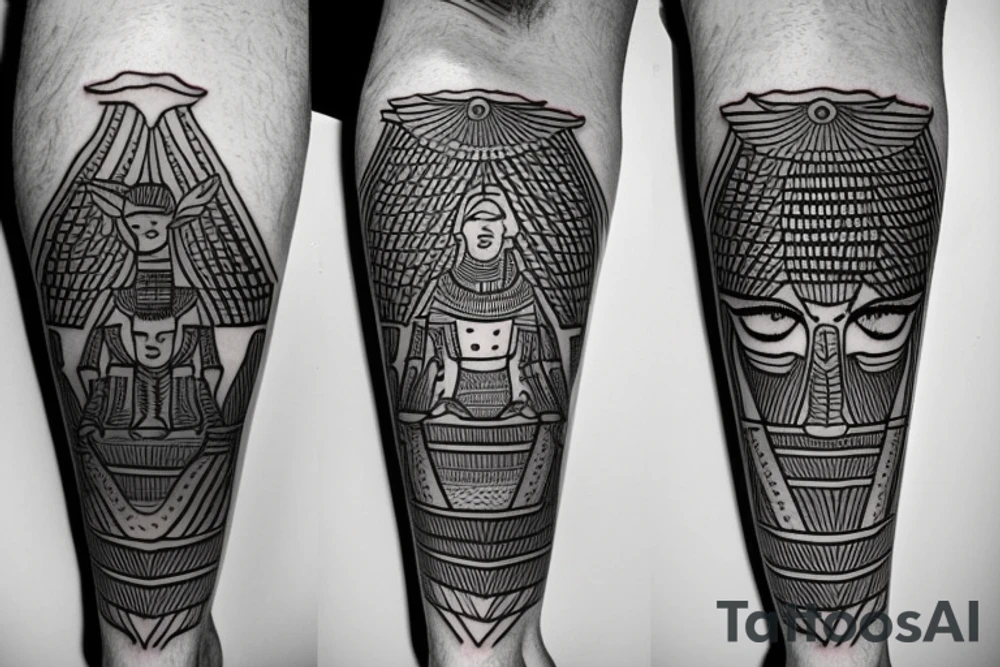 Egyptian King
 leg sleeve tattoo idea