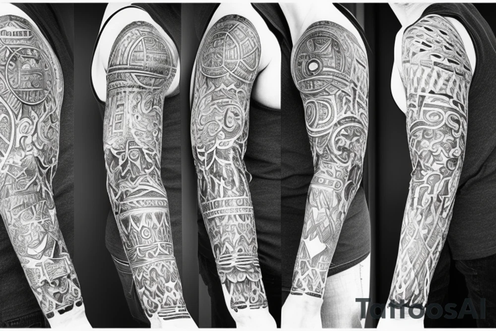 King sleeve tattoo idea