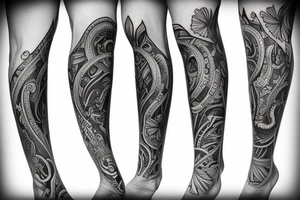 King leg sleeve tattoo idea