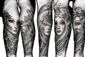 King leg sleeve tattoo idea