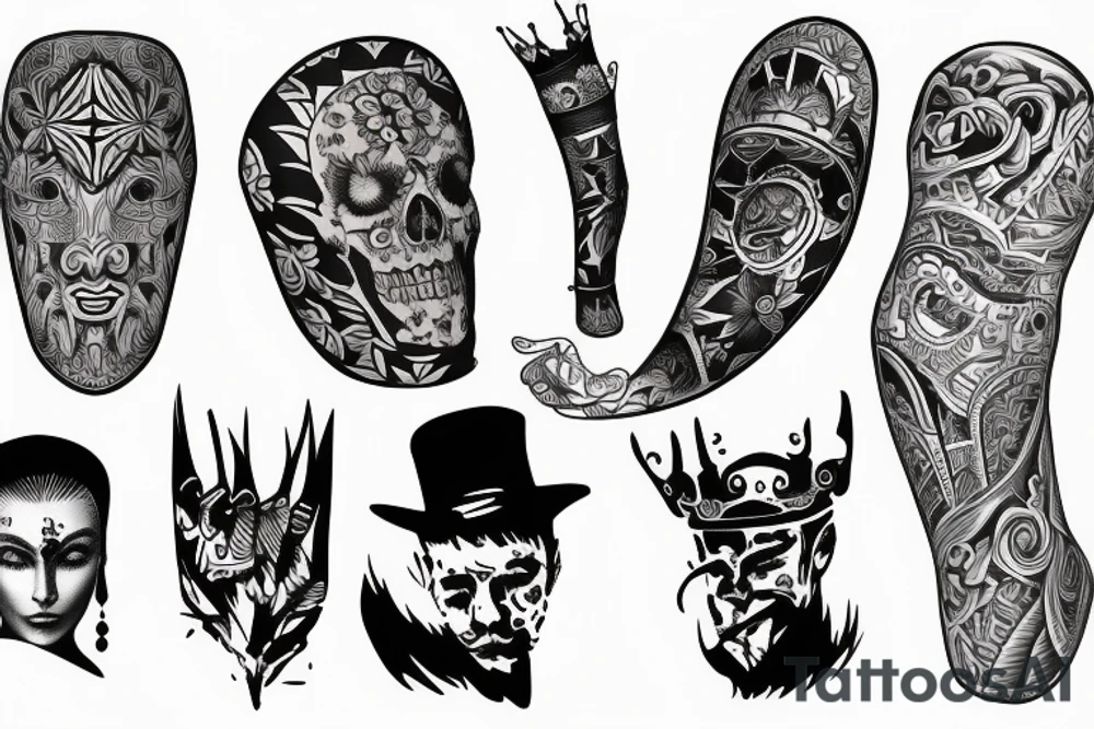 King calf sleeve tattoo idea