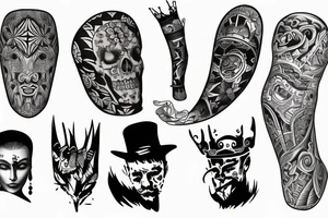 King calf sleeve tattoo idea