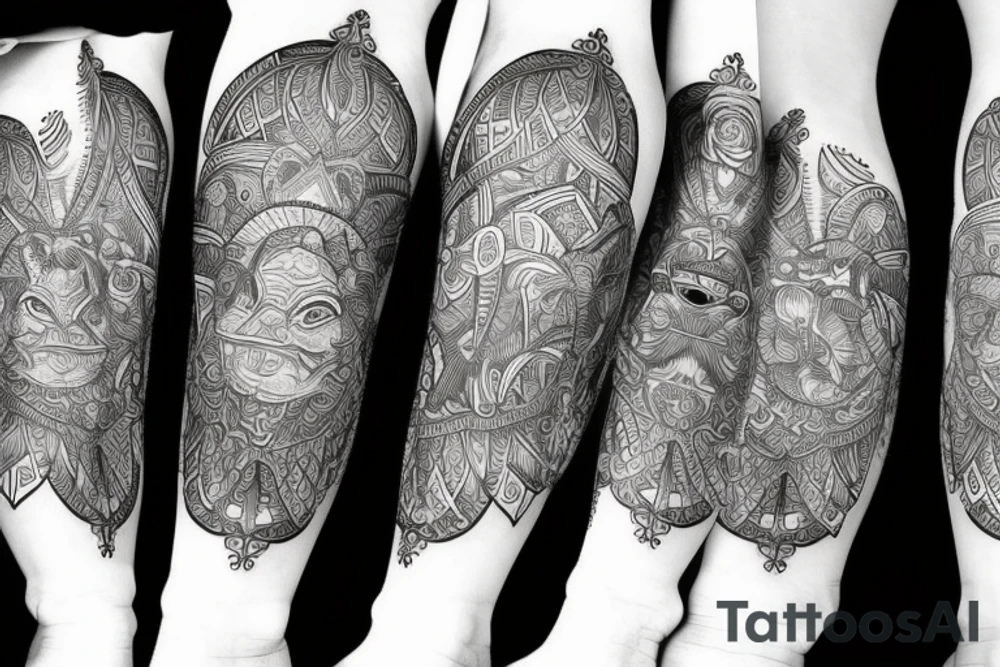 King calf sleeve tattoo idea