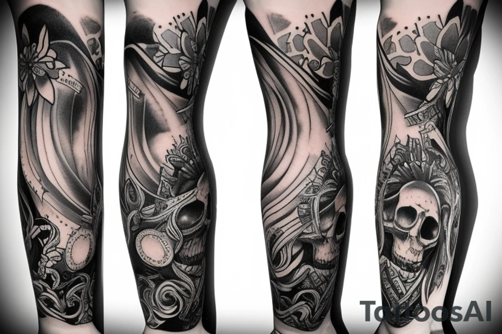 King calf sleeve tattoo idea