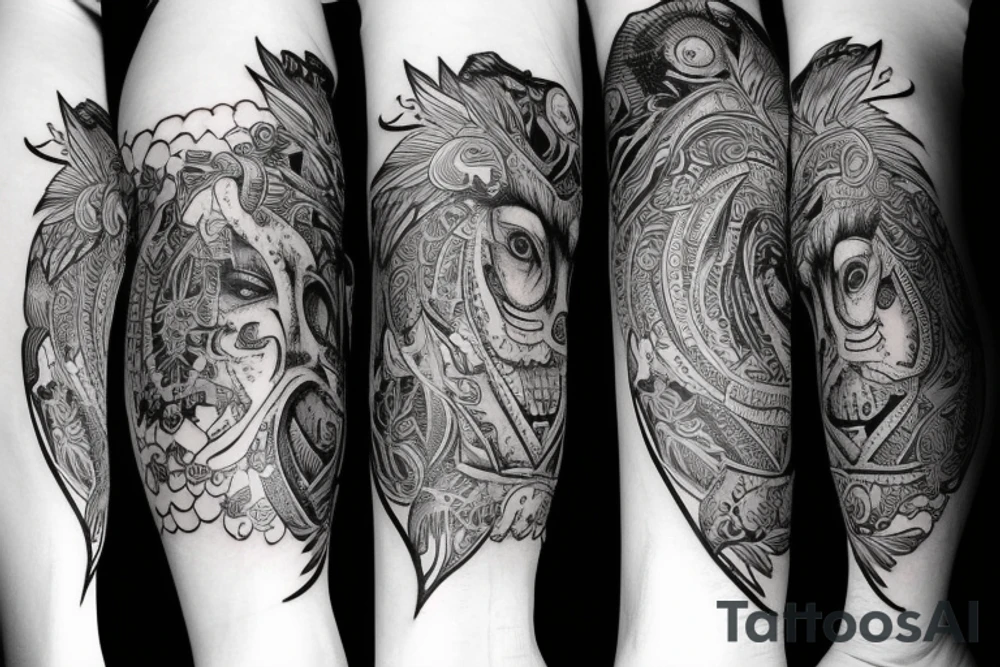 King calf sleeve tattoo idea